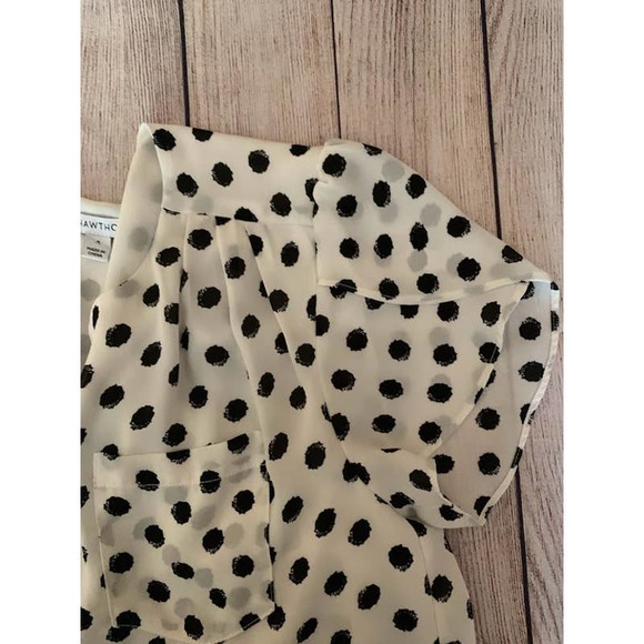 41 Hawthorne polka dot top size small short sleeve - Picture 6 of 12